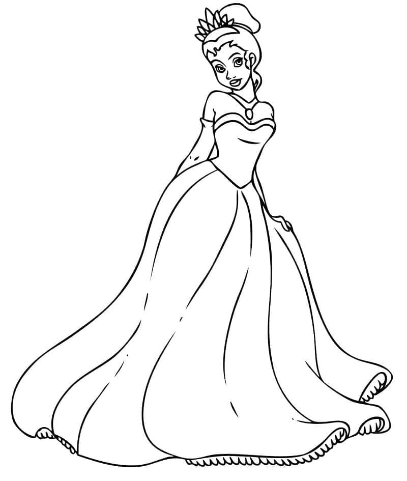 Nydelige prinsesse Tiana fargelegging