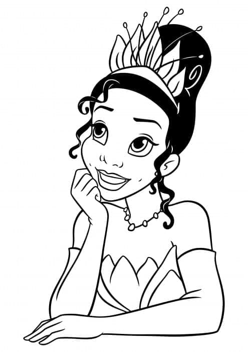 Prinsesse Tiana fra Disney fargelegging
