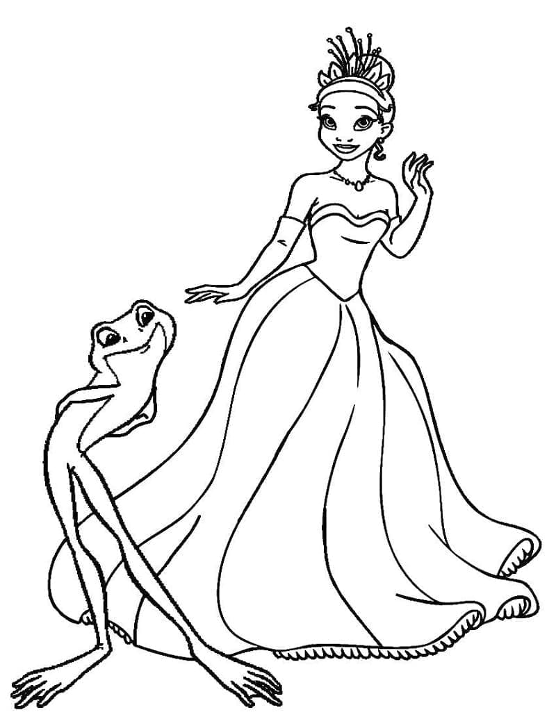 Prinsesse Tiana gratis fargelegging