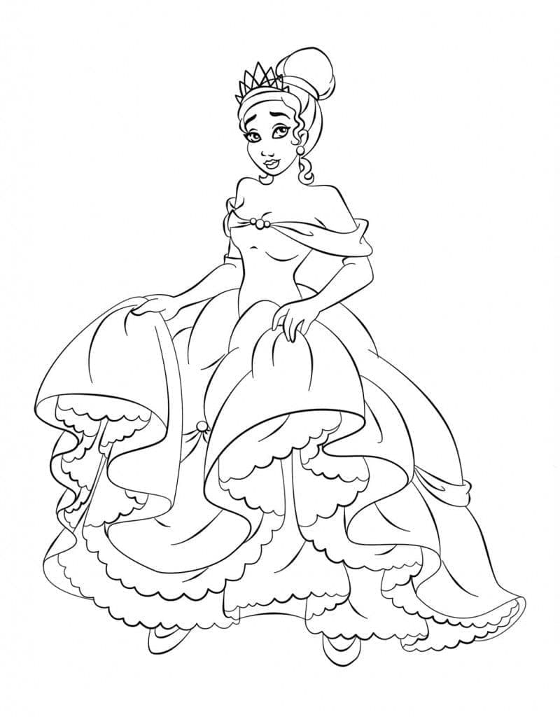 Prinsesse Tiana Utskrivbar fargelegging