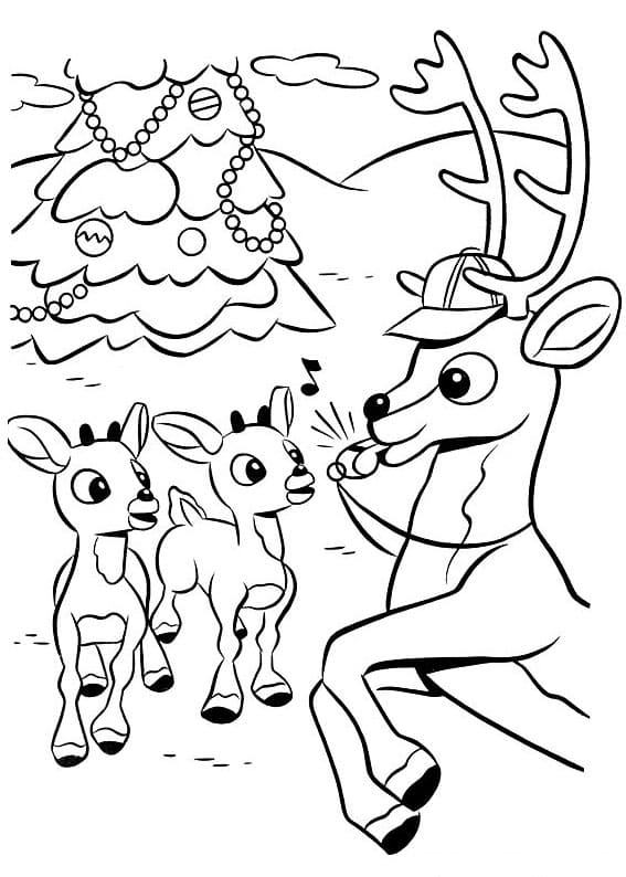 Rudolf for barn gratis fargelegging