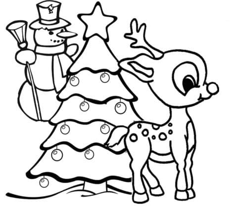 Rudolf og jul fargelegging