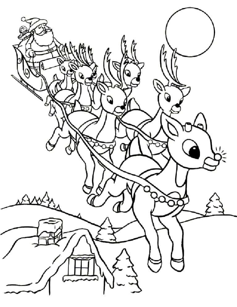 Rudolf til jul fargelegging