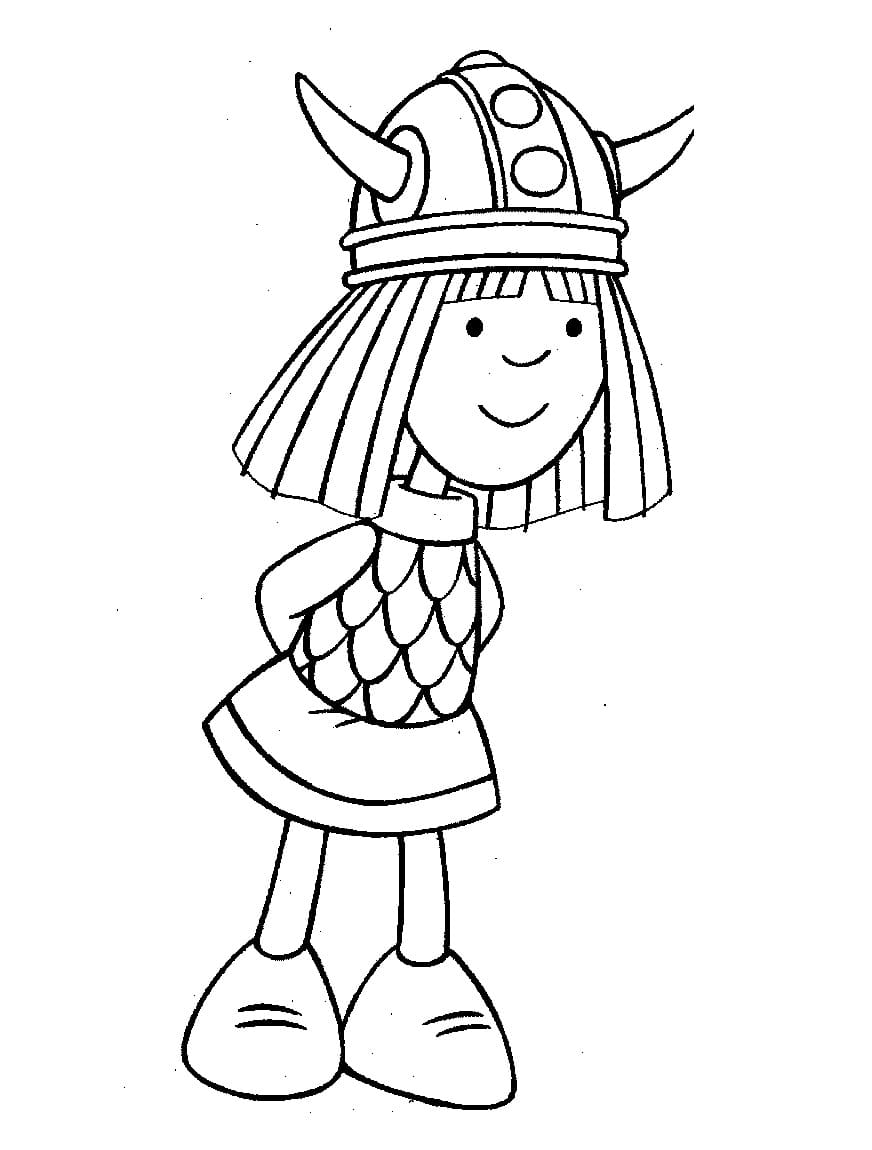 Smilende Vikke Viking fargelegging