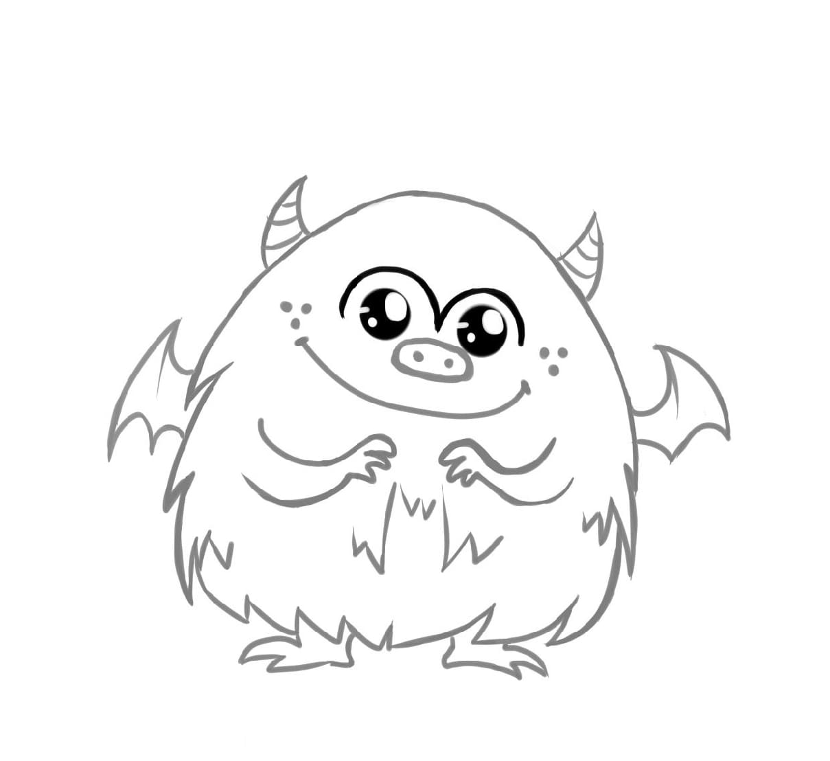 Søt monster bilde fargelegging