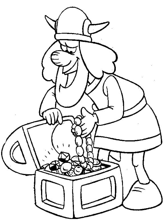 Tjure i Vikke Viking fargelegging