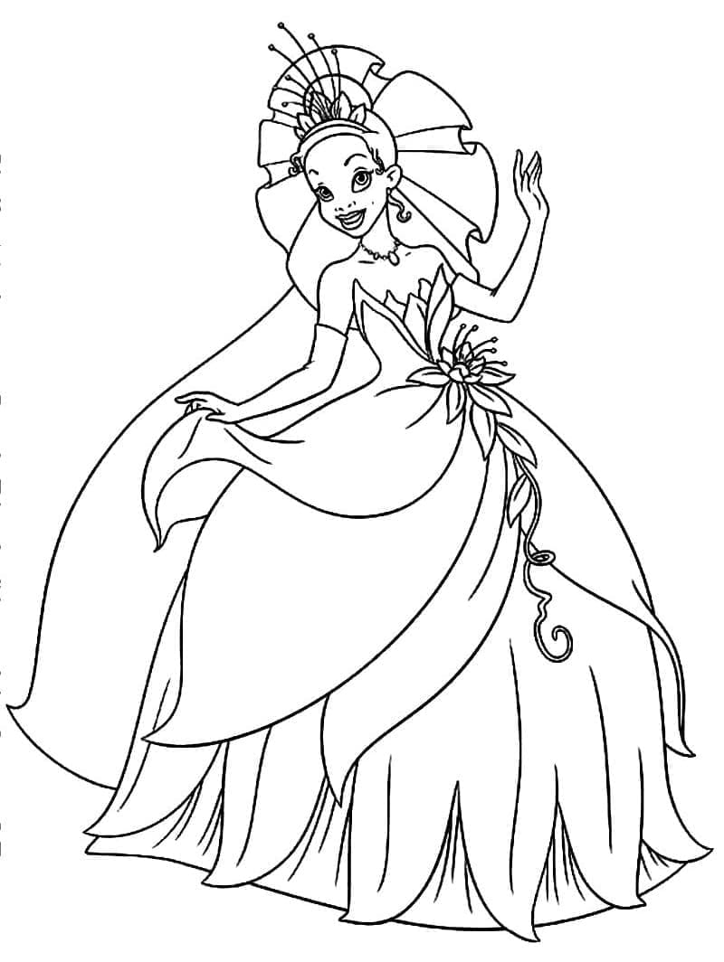 Prinsessen og Frosken fargelegging