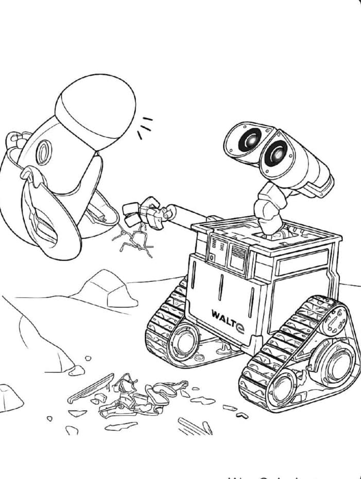 Wall-E fikser Eve fargelegging