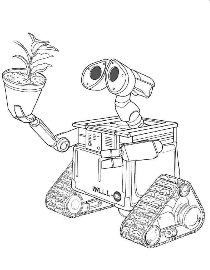Wall-E med planten fargelegging