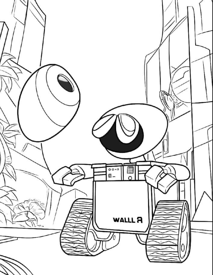 Wall-E møter Eve fargelegging