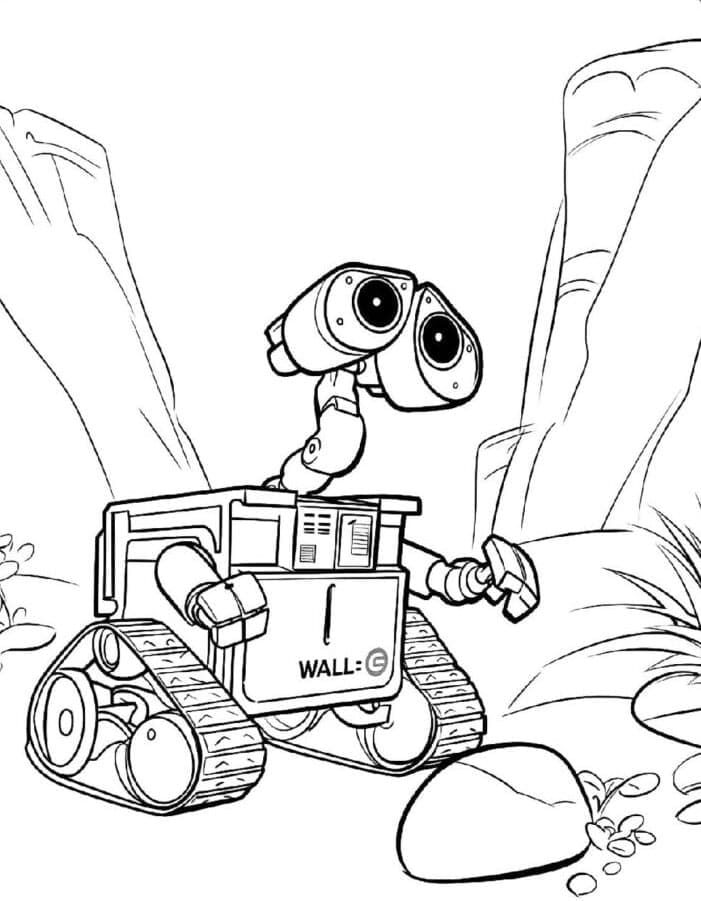 Wall-E og Eva første møte fargelegging