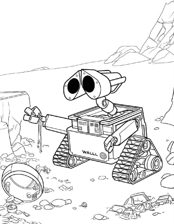 Wall-E og Eva samarbeid fargelegging