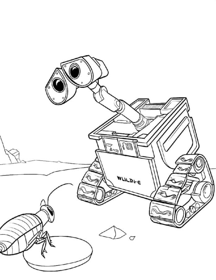 Wall-E og kakerlakken fargelegging