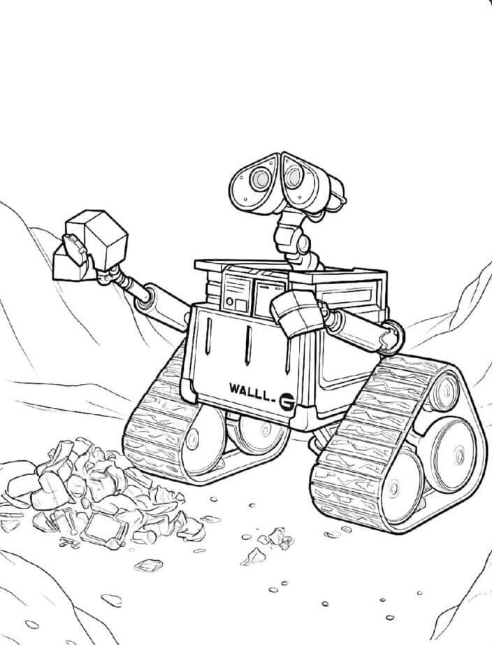 Wall-E og søppelkubene fargelegging