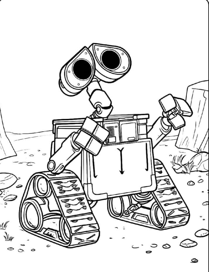 Wall-E undersøker fargelegging