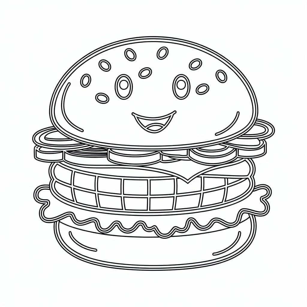 Animert hamburger fargelegging
