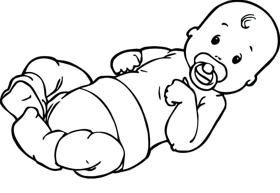 Baby med smokk fargelegging