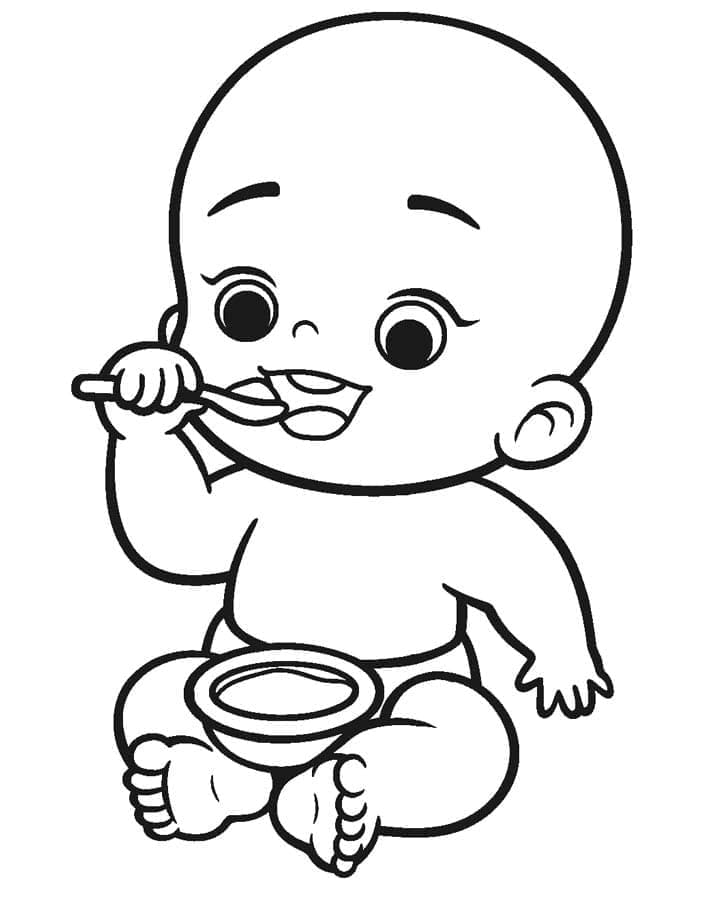Baby spiser fargelegging