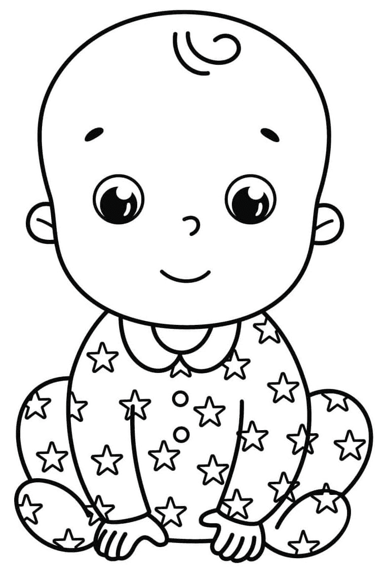Babygutt smiler fargelegging