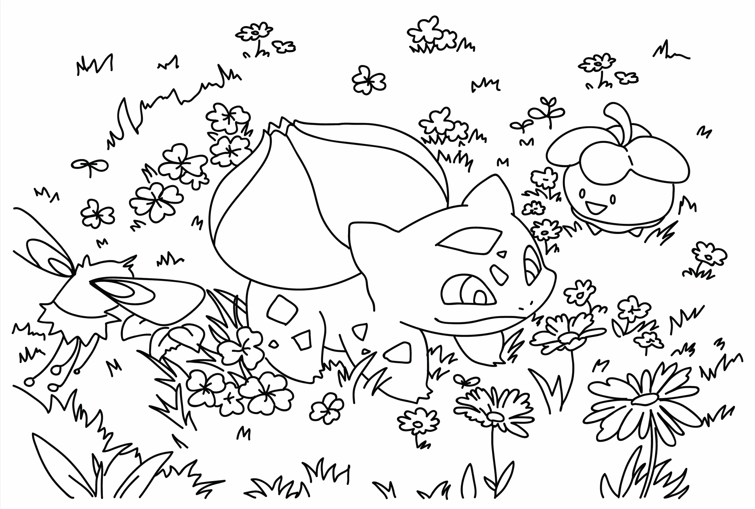 Bulbasaur bilder fargelegging