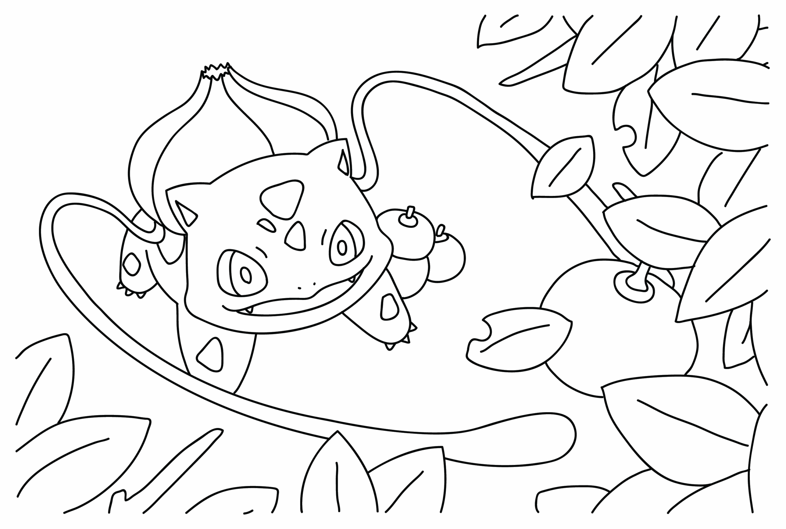 Bulbasaur kan skrives ut fargelegging