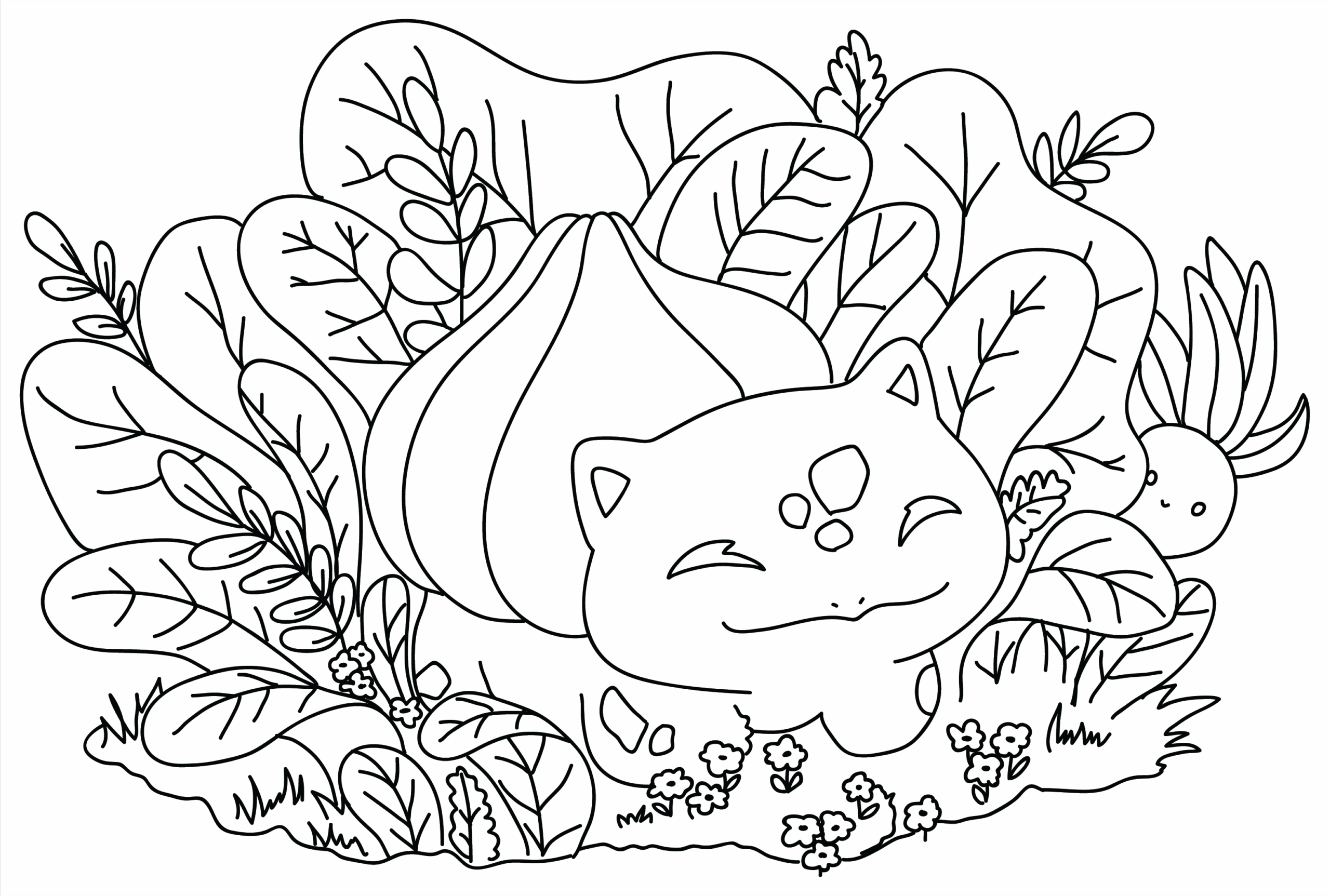 Bulbasaur Pokémon-bilder fargelegging