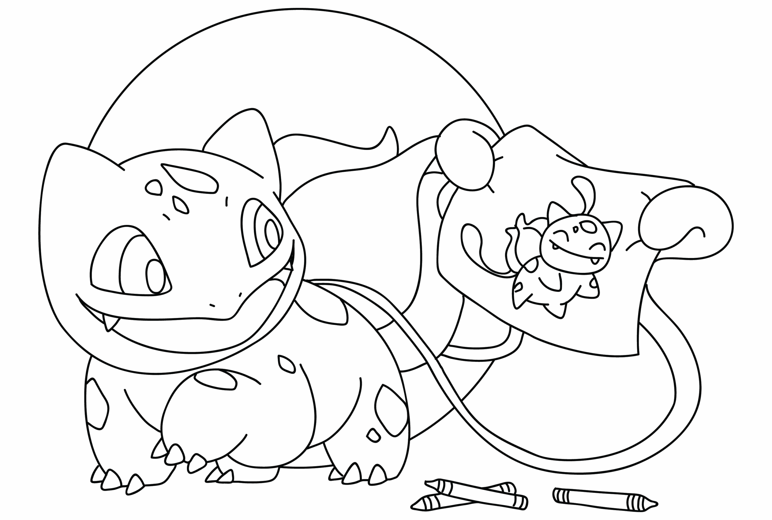 Bulbasaur Pokémon utskrivbar fargelegging