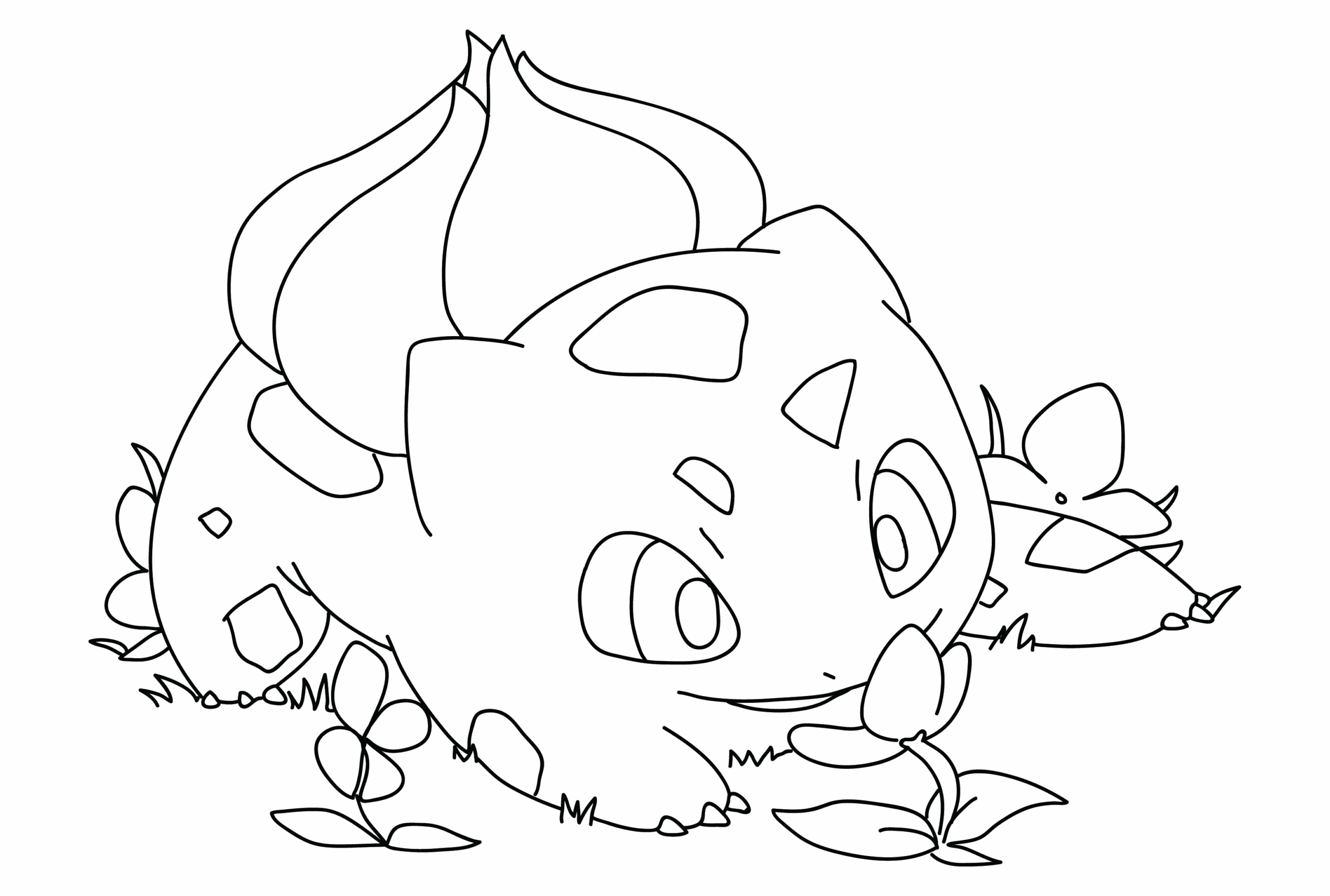 Bulbasaur til utskriftsvennlig fargelegging