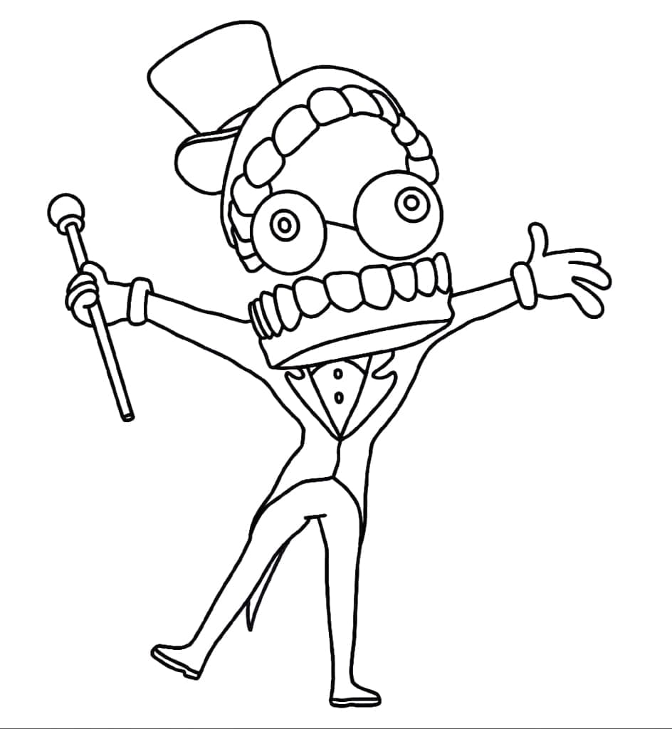 Caine fra The Amazing Digital Circus fargelegging