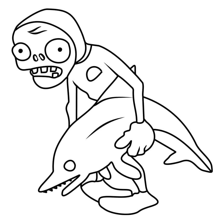 Delfinrytter Zombie fargelegging