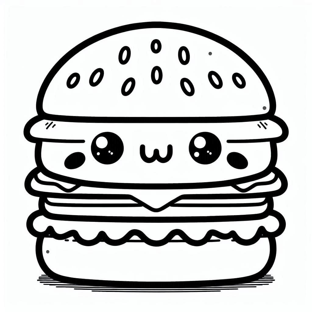 En søt hamburger fargelegging
