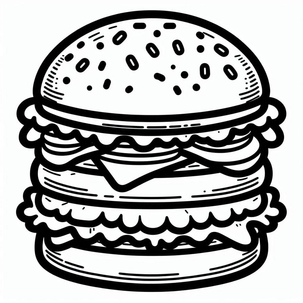 En stor hamburger fargelegging