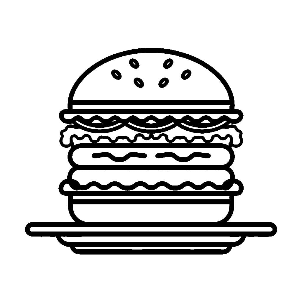 Enkel Hamburger gratis fargelegging