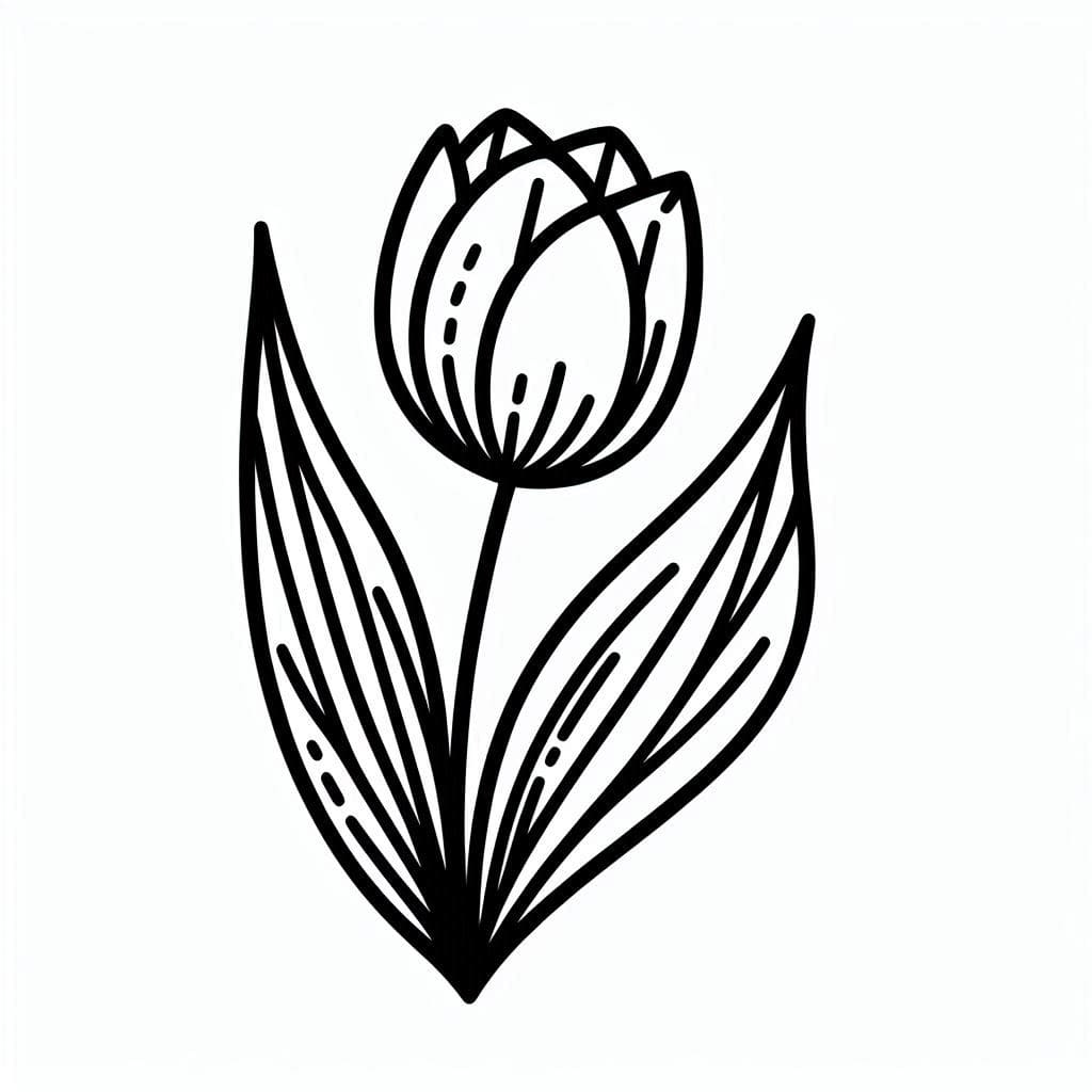 Enkel tulipan fargelegging
