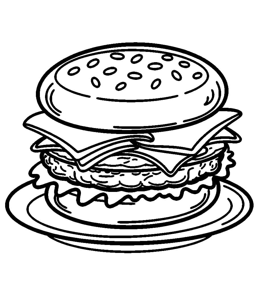 Gratis tegning av Hamburger fargelegging