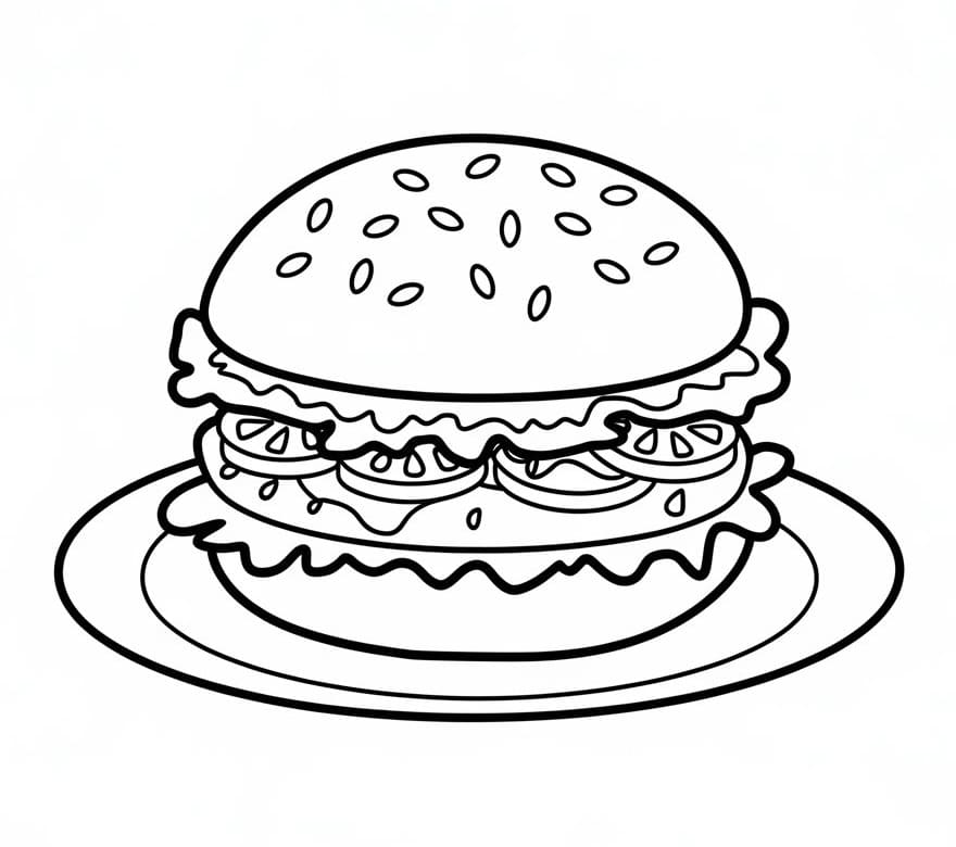 Gratis utskrivbar hamburger fargelegging