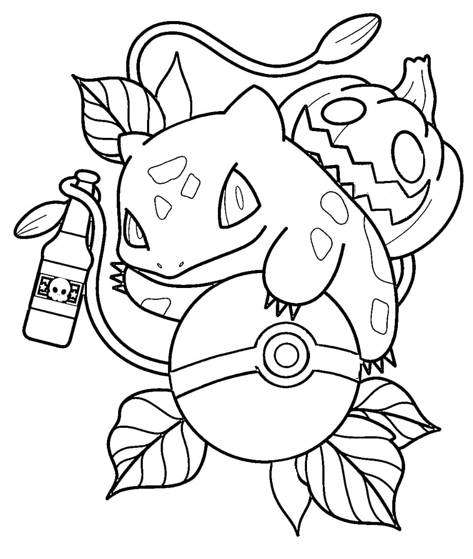 Halloween Pokémon Bulbasaur fargelegging