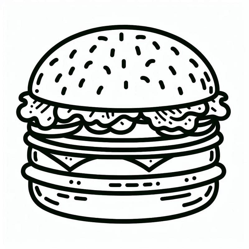 Hamburger Gratis trykk fargelegging