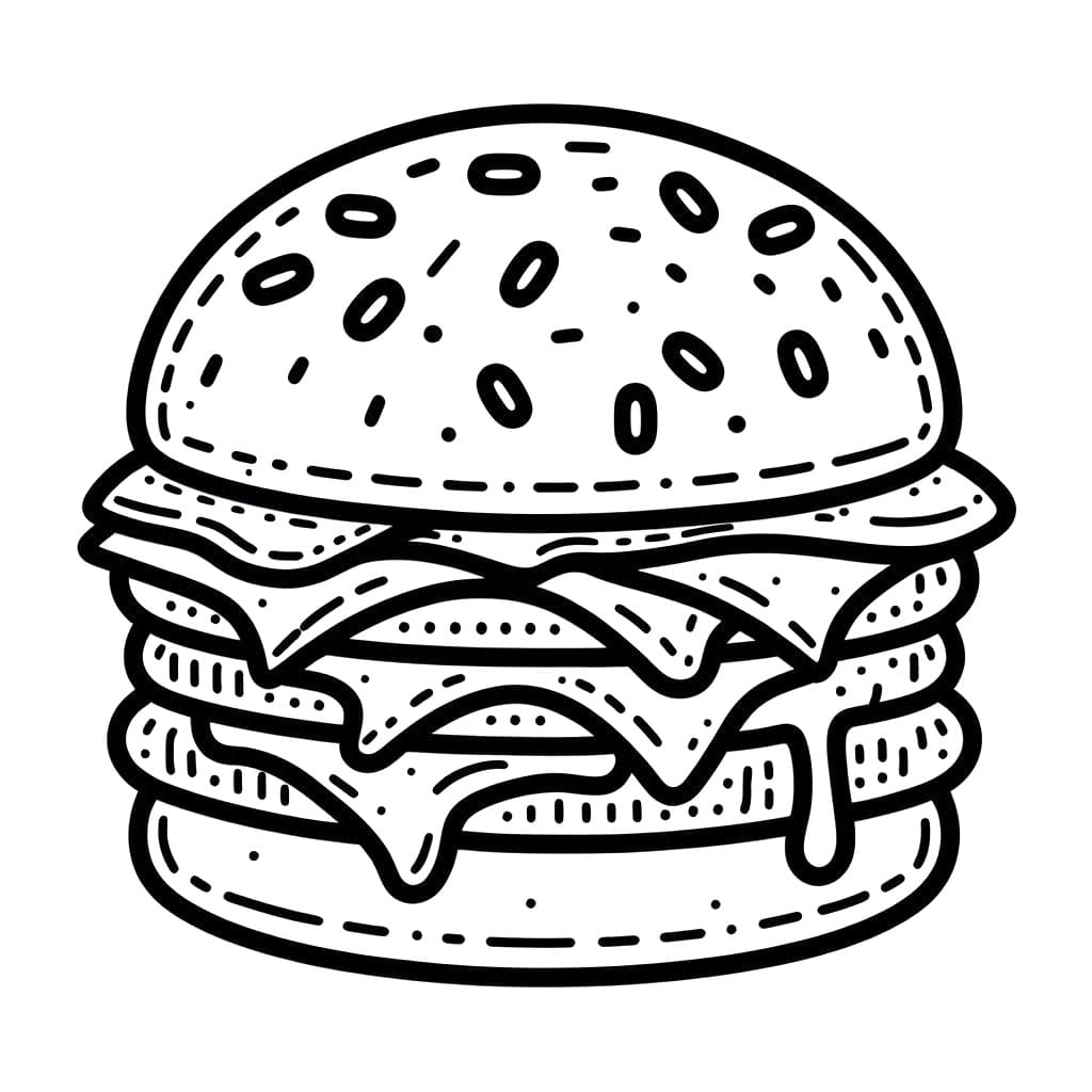 Hamburger gratis utskrivbar fargelegging