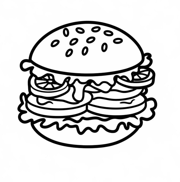 Hamburger som kan skrives ut fargelegging