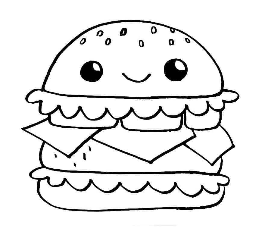 Hamburgeren smiler fargelegging