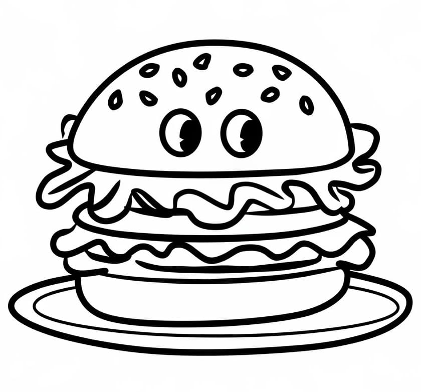 Morsom hamburger fargelegging