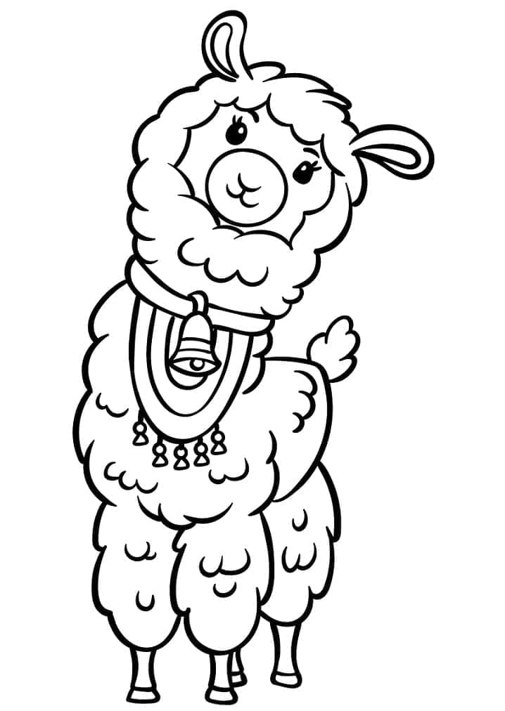 Nysgjerrig lama fargelegging