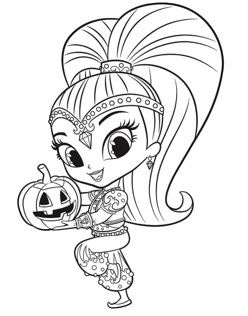 Shine og Halloween-gresskar fargelegging