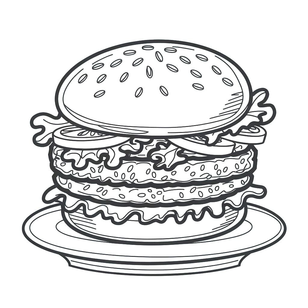 Skriv ut Hamburger fargelegging