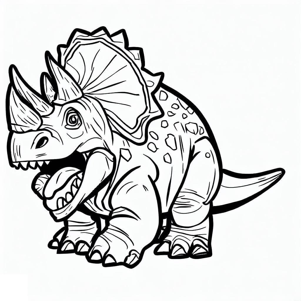 Skriv ut Triceratops fargelegging