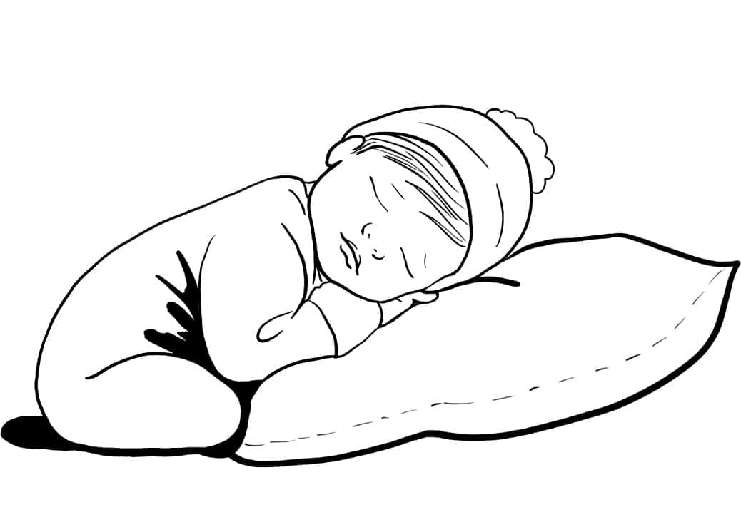 Søt baby som sover fargelegging