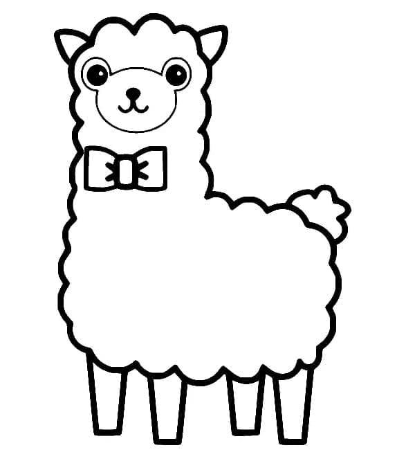 Søt enkel lama fargelegging