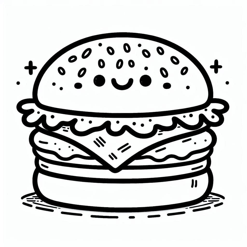 Søt hamburger fargelegging