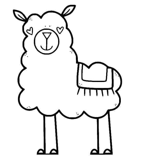 Søt lille lama fargelegging